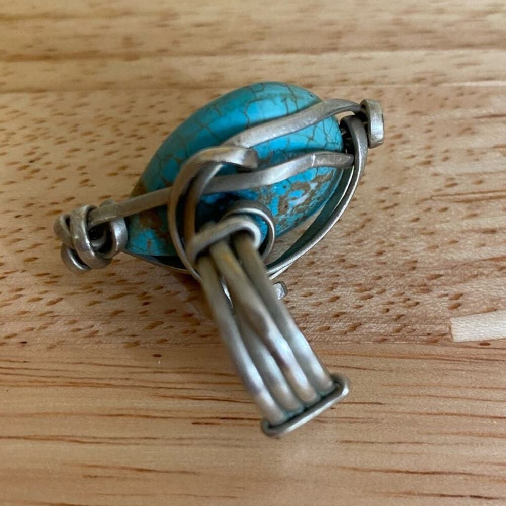 Turquoise Stone Ring - image 6